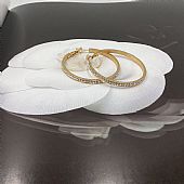 Σκουλαρίκια κρίκοι από  ατσάλι Medium Gold με στρας FA 9381 : 1