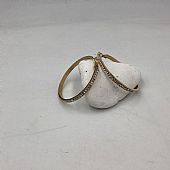 Σκουλαρίκια κρίκοι από  ατσάλι Medium Gold με στρας FA 9381 : 2