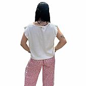 Axel ΠΛΕΚΤΟ T-SHIRT ΜΕ ΒΟΛΑΝ ΜΑΝΙΚΙA 1400-0133 White : 2