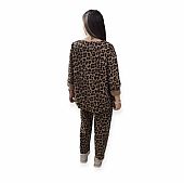 Σετ ασύμμετρη μπλούζα  και παντελόνι baggy Leopar Brown : 2