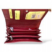 Γυναικείο Δερμάτινο Πορτοφόλι με καπάκι Κροκό 5288 RED : 3