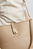 Nolah Τσάντα Χιαστί Ώμου Evelina Beige Light Gold : 7