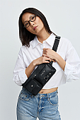 Nolah Γυναικείο Τσαντάκι Μέσης Kensighton Black Silver : 5