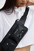Nolah Γυναικείο Τσαντάκι Μέσης Kensighton Black Silver : 6