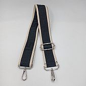 Ιμάντας Τσάντας Μαίανδρος FA 52154 Black/Beige (ασημί λεπτομέρειες)  : 1
