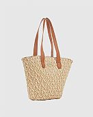 Ψάθινη Τσάντα Θαλάσσης Verde 48-0256 Beige : 2