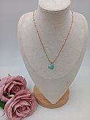 Κολιέ χειροποίητο σχέδιο καρδούλα RH5117 Light Blue/Gold : 1