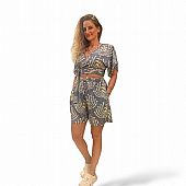 Platinum Γυναικεία Βερμούδα Με Boho Σχέδια 82551 Grey-Blue : 1