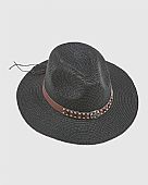 Verde Γυναικείο Ψάθινο Καπέλο 05-0815 Black : 2