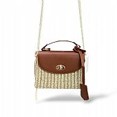 Ψάθινη Τσάντα Χειρός Ώμου 3049 Brown : 2