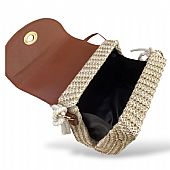 Ψάθινη Τσάντα Χειρός Ώμου 3049 Brown : 3