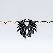Σκουλαρίκια χειροποίητα Καρφωτά RH0060 Black : 1