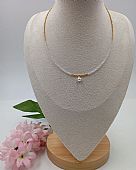 Κολιέ χειροποίητο με περλίτσα RH5025 Gold Clear  : 1