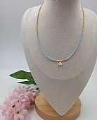 Κολιέ χειροποίητο με περλίτσα RH5025 Gold Ciel  : 1