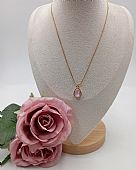 Κολιέ χειροποίητο κρύσταλλο δάκρυ RH4842 Pink : 1