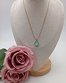 Κολιέ χειροποίητο κρύσταλλο δάκρυ RH4842 Turquoise : 1