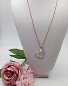 Κολιέ χειροποίητο σχέδιο καρδιά RH5230 White Gold : 1