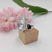 Δαχτυλίδι Χειροποιήτο κρύσταλλο δάκρυ RH4958 Silver Clear : 2