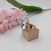 Δαχτυλίδι Χειροποιήτο κρύσταλλο δάκρυ RH4958 Gold Clear : 2