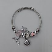 Βραχιόλι Stainless Steel Charms Χελώνα, Κοχύλι, Ουρά Γοργόνας και ροζ χάντρα : 2