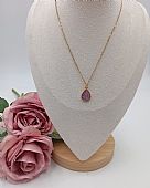 Κολιέ ατσάλινο μωβ δάκρυ 59071 Purple : 1