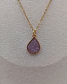 Κολιέ ατσάλινο μωβ δάκρυ 59071 Purple : 2