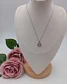 Κολιέ ατσάλινο πέταλα με στρασάκια 59116 Silver : 1