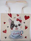 Γυναικεία υφασμάτινη Shopper Bag 8574 Beige : 1