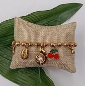 Βραχιόλι ατσάλινο με κρεμαστά στοιχεία 59182 Gold : 1