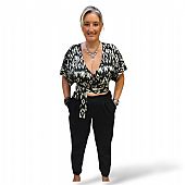 Platinum Γυναικείο Top Κρουαζέ Κοντομάνικο 82506 Black : 1