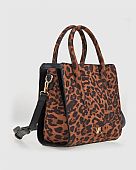 Verde Γυναικεία Τσάντα Χειρός 16-8296 Animal Print Brown : 2