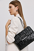 Nolah Τσάντα ώμου & χιαστί Mafalda Black Silver : 5