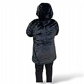 Verde Κοντό Γούνινο Παλτό με κουκούλα 33-0692 Black : 3