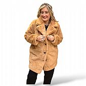 Verde Κοντό Γούνινο Παλτό 33-0684 Beige : 3