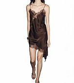 Γυναικείο Lingerie σατέν ασύμμετρο φόρεμα 7838 Brown : 1