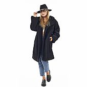 Verde Πανωφόρι με κουκούλα και teddy υφή 33-0701 Black : 1