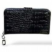 ESLEE Γυναικείο Πορτοφόλι Με Κροκό Σχέδιο F6196 Black : 1