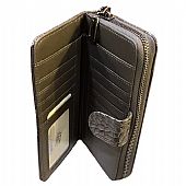 ESLEE Γυναικείο Πορτοφόλι Με Κροκό Σχέδιο F6196 Grey : 3