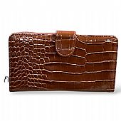 ESLEE Γυναικείο Πορτοφόλι Με Κροκό Σχέδιο F6196 Brown : 1