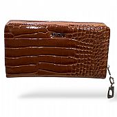 ESLEE Γυναικείο Πορτοφόλι Με Κροκό Σχέδιο F6196 Brown : 2