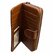 ESLEE Γυναικείο Πορτοφόλι Με Κροκό Σχέδιο F6196 Brown : 3