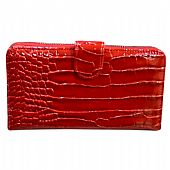 ESLEE Γυναικείο Πορτοφόλι Με Κροκό Σχέδιο F6196 Red : 1