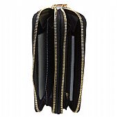 Γυναικείο Πορτοφόλι με διπλό φερμουάρ F1011 Black : 2