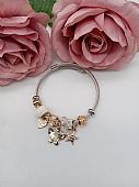 Βραχιόλι Stainless Steel Charms αστέρι, πεταλούδα, καρδούλα και λευκή χάντρα 36910 : 1