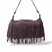 Phil Γυναικεία Τσάντα ώμου & χιαστί Σουέτ με Κρόσια PH5696 Chocolate  : 1