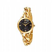 Loisir Ρολόι Girlie με επίχρυσο μεταλλικό μπρασελέ και μαύρο καντράν : 1