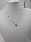 Κολιέ ατσάλινο σε σχήμα καρδιάς με στρασάκια 2329 Silver  : 1