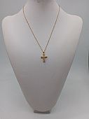 Κολιέ ατσάλινο Χρυσός Αστραφτερός Σταυρός 2767 Gold : 1