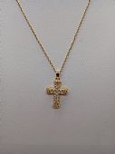 Κολιέ ατσάλινο Χρυσός Σταυρός 2666 Gold : 2