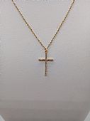 Κολιέ ατσάλινο χρυσός λεπτός Σταυρός 2565 Gold : 1
